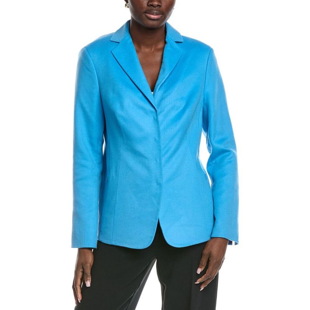 Akris Womens  Savino Leather-Trim Cashmere Jacket, Blue